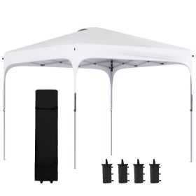 8x8 Pop-Up Canopy with Wheeled Carry Bag and 4 Sand Bags, Portable Gazebo, Adjustable Height, Wheels