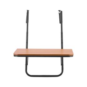 Balcony Hanging Table, 25 x 24 in Folding Balcony Railing Table, Outdoor Balcony Bar Table for Railings, 4-Level Adjustable
