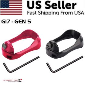 Anodized Aluminum Flared Magwell For Glock 19/17/22/24/31/34/35/37 Gen 1/2/3/4/5 (Color: Black, Model: For G17 GEN 5)